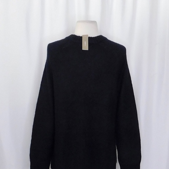 NWT!! J. CREW High Rib Pullover Sweater Wool Alpaca Solid Black Minimalist Small - Picture 8 of 12